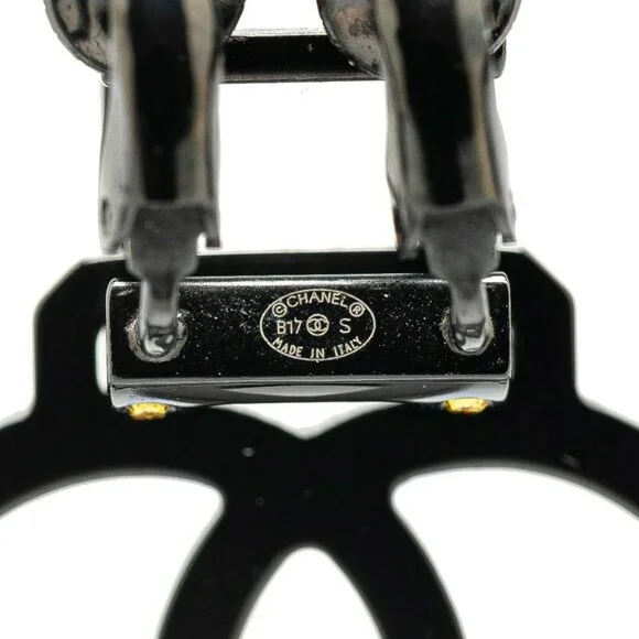 CHANEL Black Logo Earrings - Picture 3 of 4